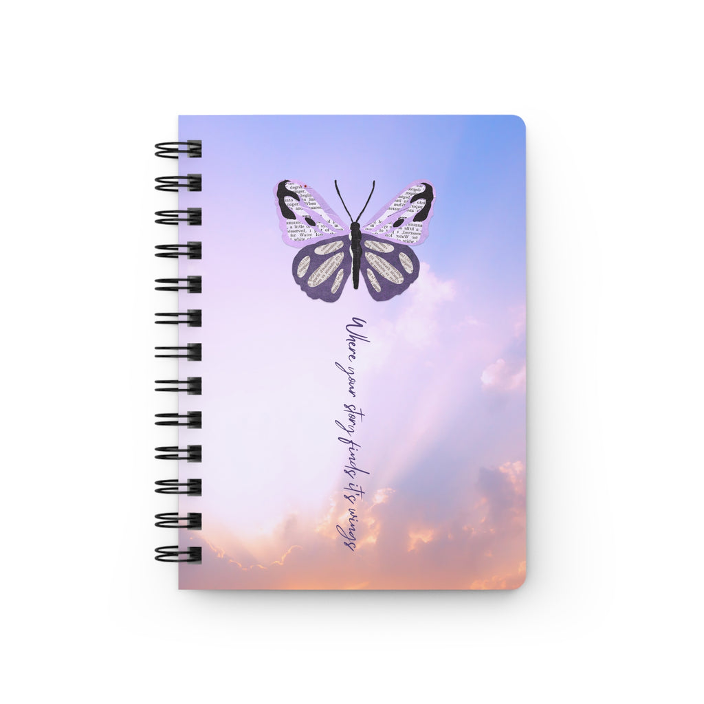 Butterfly Sky Spiral Journal — 'Where your story unfolds' Inspirational Notebook
