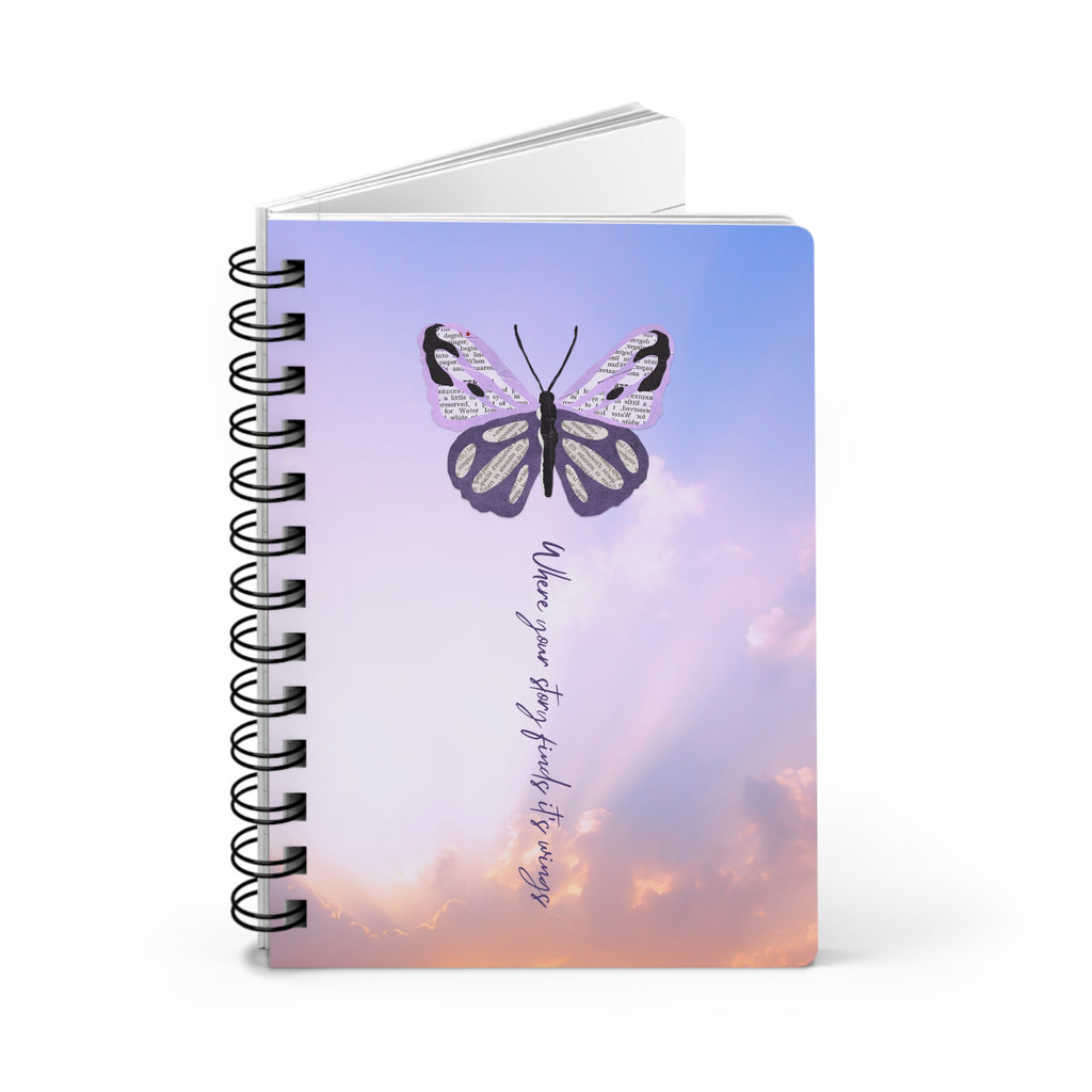 Butterfly Sky Spiral Journal — 'Where your story unfolds' Inspirational Notebook