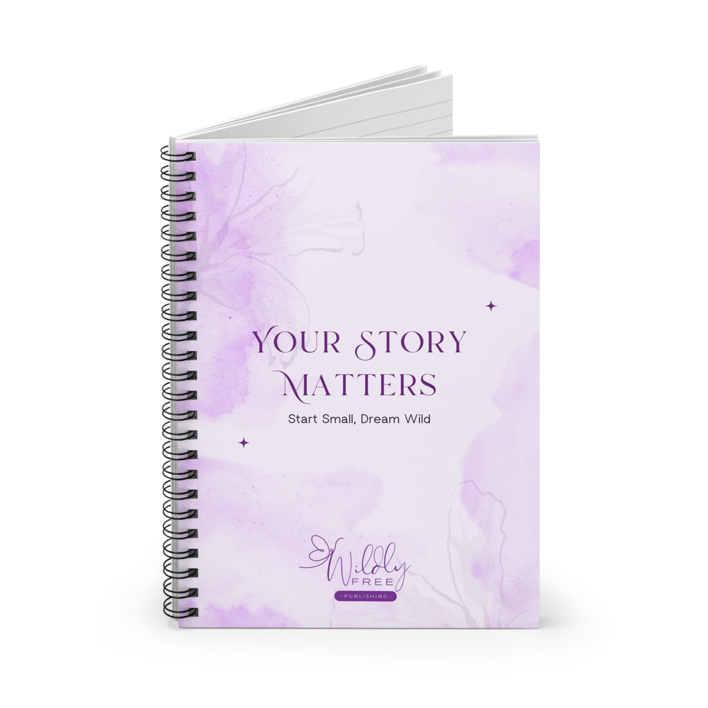 Inspirational Spiral Notebook, Journaling Notebook, Personalized Gift, Writing Journal, Self-Reflection Diary, Purple Floral Design