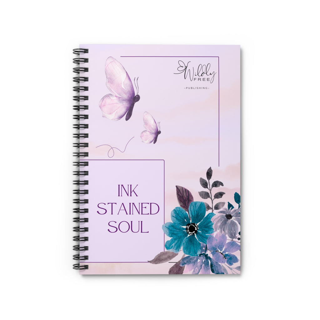 Ink Stained Soul Journal, Butterfly Design, Cute Stationery Gift, Aesthetic Writing Pad, Inspirational Notebook