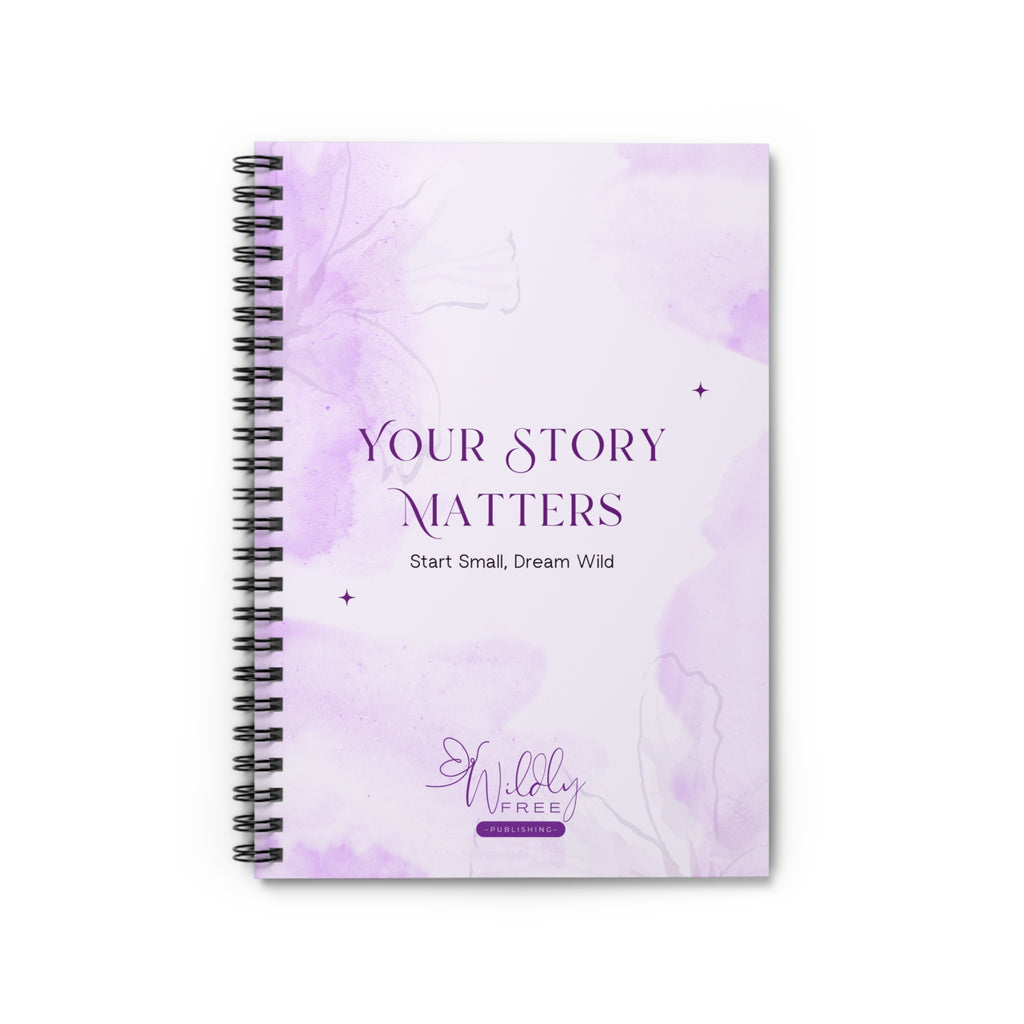 Inspirational Spiral Notebook, Journaling Notebook, Personalized Gift, Writing Journal, Self-Reflection Diary, Purple Floral Design