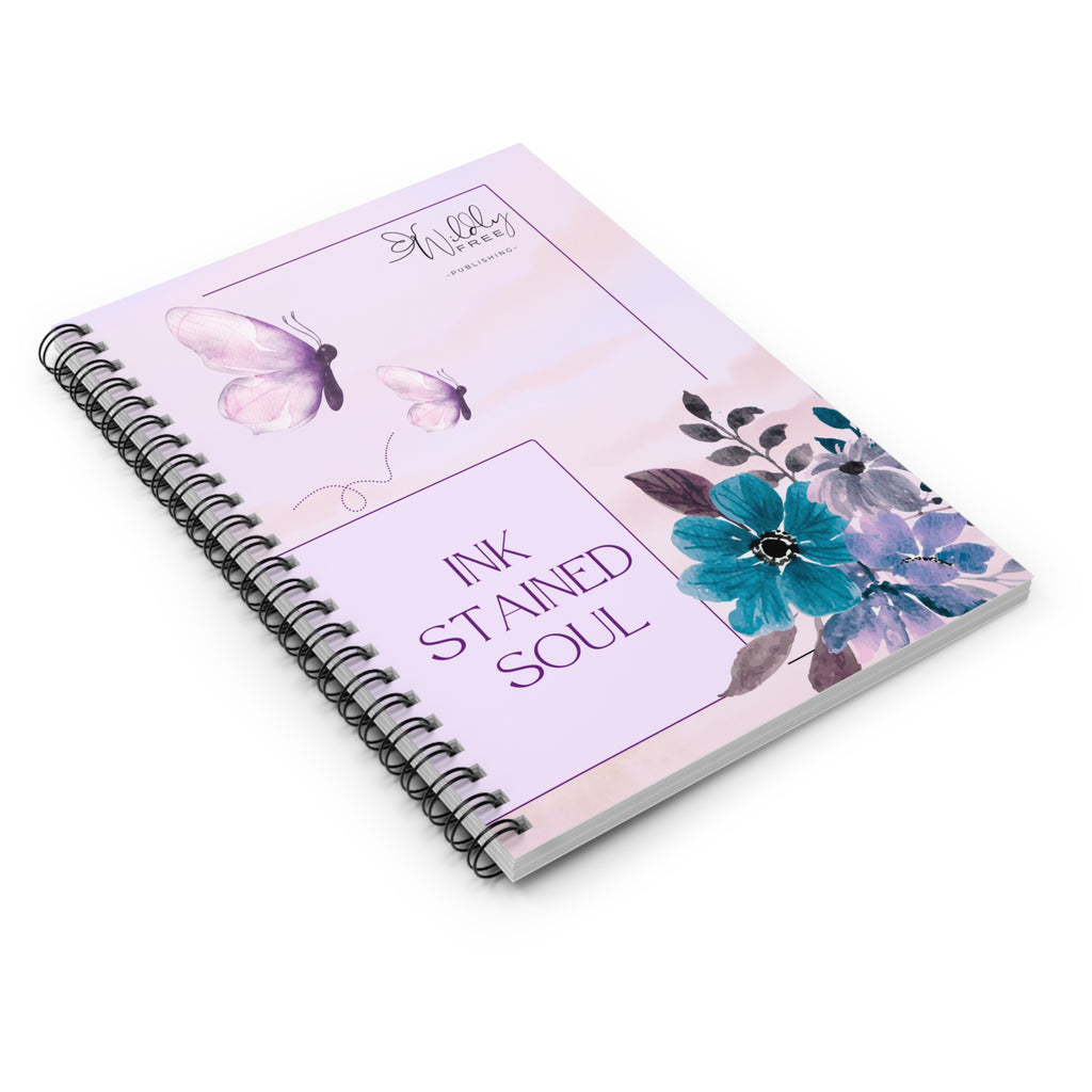 Ink Stained Soul Journal, Butterfly Design, Cute Stationery Gift, Aesthetic Writing Pad, Inspirational Notebook