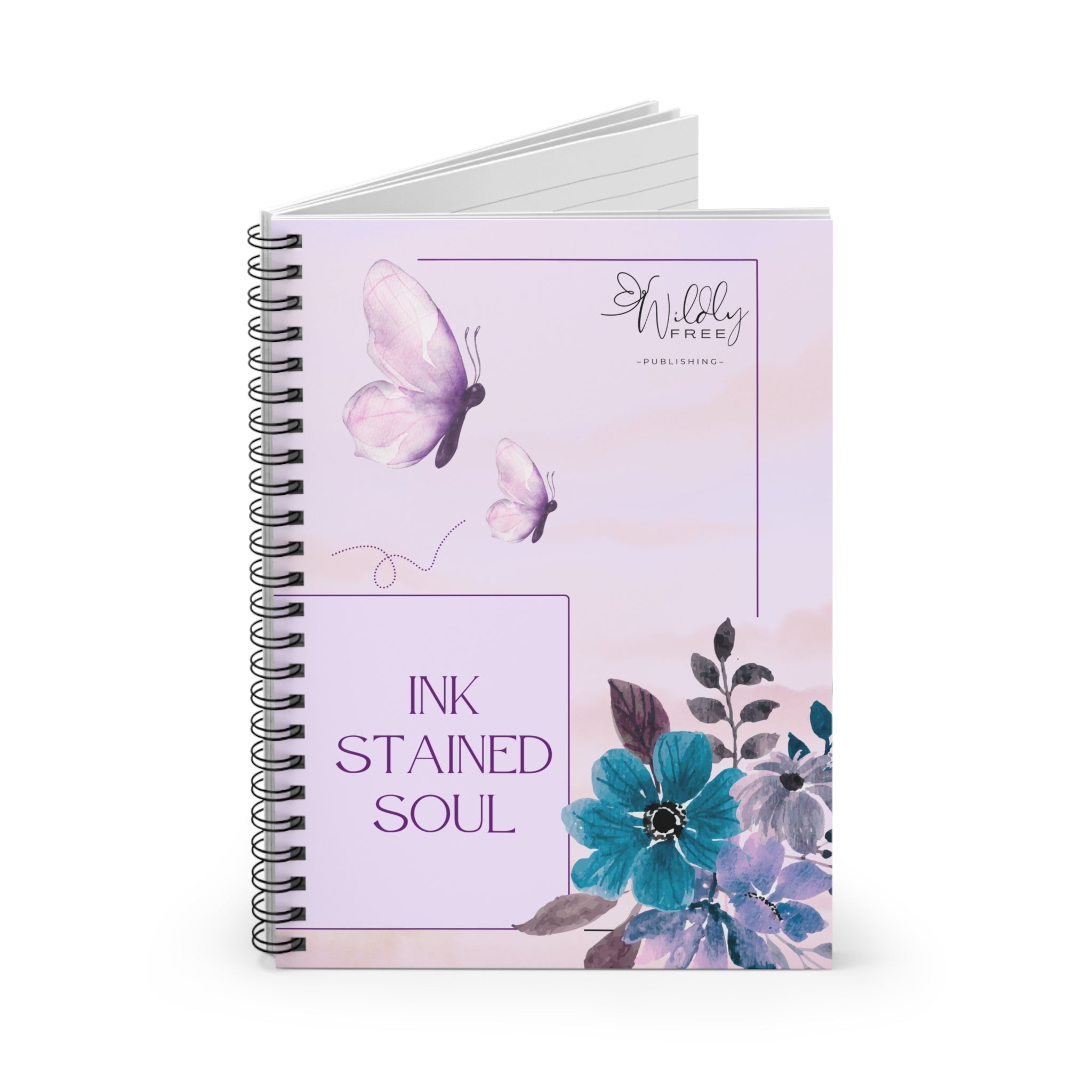 Ink Stained Soul Journal, Butterfly Design, Cute Stationery Gift, Aesthetic Writing Pad, Inspirational Notebook