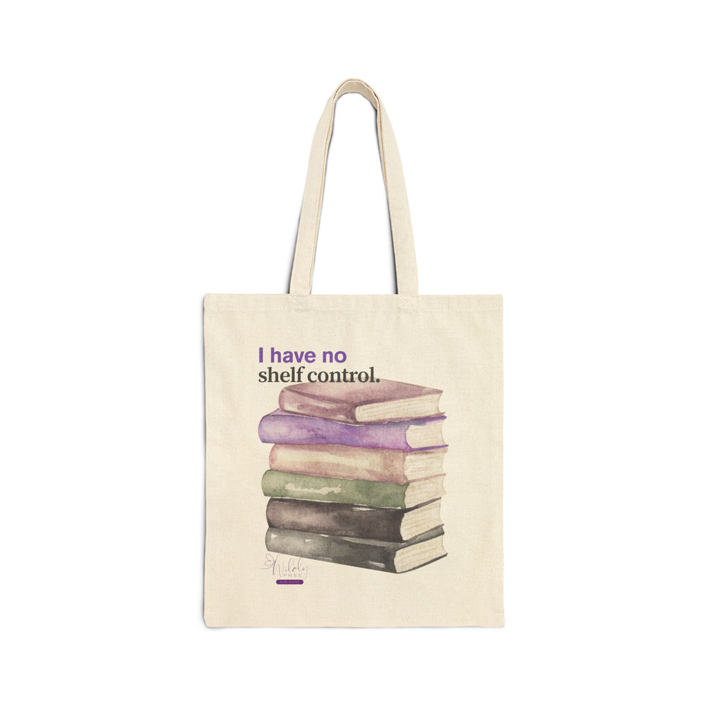 Book Lover's Cotton Canvas Tote Bag - I Have No Shelf Control, Reusable Grocery Bag, Literary Gift, Eco-Friendly Shopping Bag