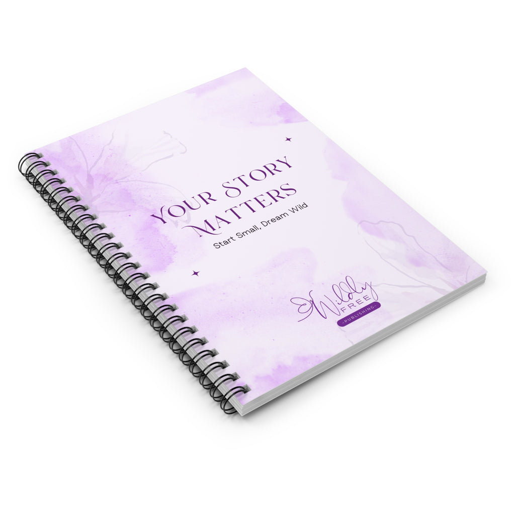 Inspirational Spiral Notebook, Journaling Notebook, Personalized Gift, Writing Journal, Self-Reflection Diary, Purple Floral Design